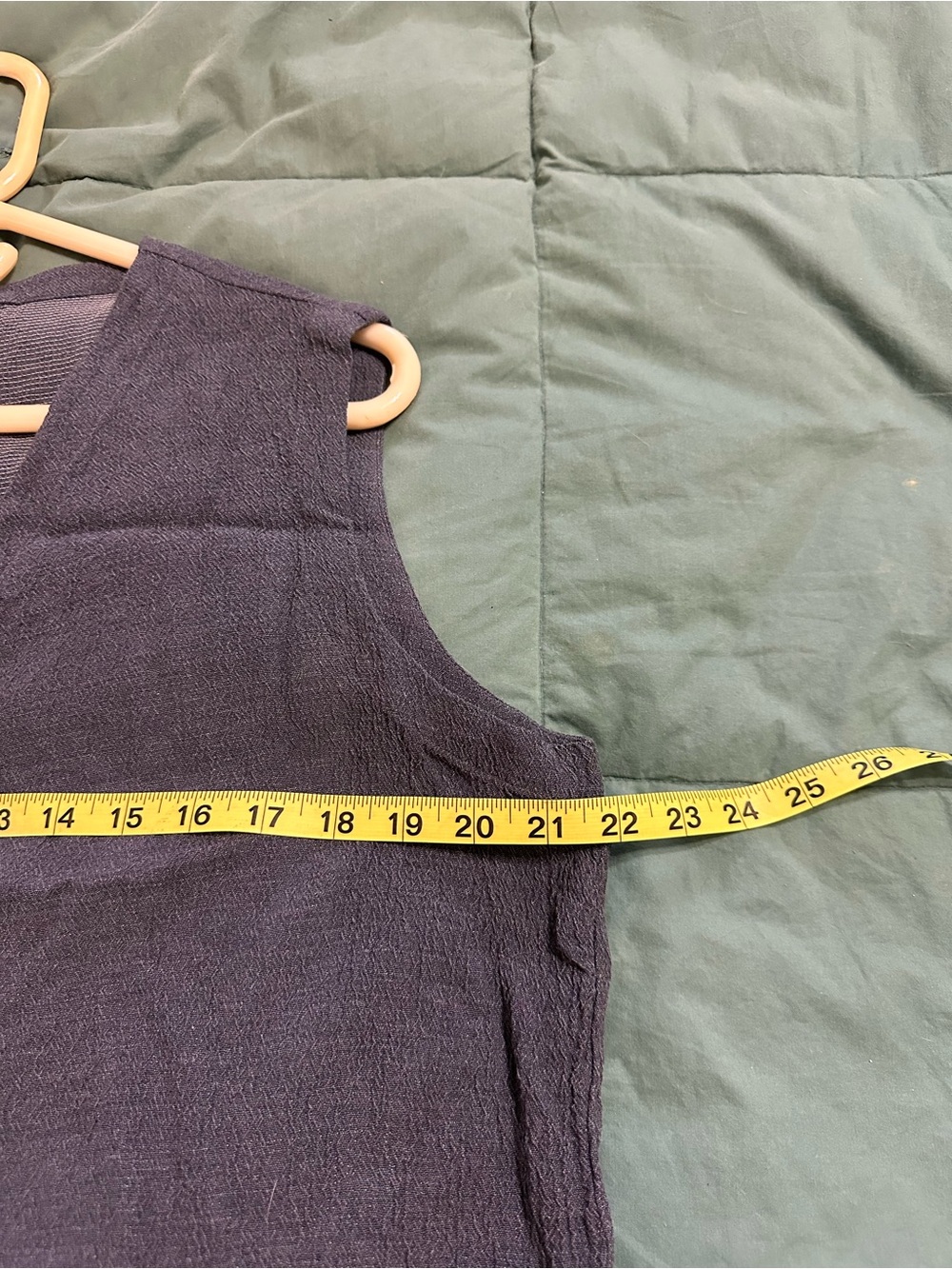 Eileen Fisher Textured Navy Sleeveless Button-Front Top - Picture 6 of 7